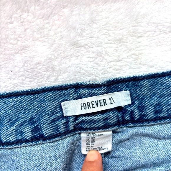 Forever 21 Ripped Distressed Jeans High Rise Denim Blue Size 29 - Picture 4 of 6